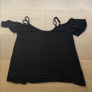 black, off the shoulder tank
